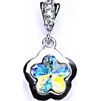 Přívěsek Stříbrný přívěšek s krystalem Swarovski (AB Crystal 10 mm) P 1296/2