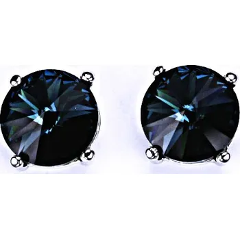 Náušnice Stříbrné náušnice na šroubek s krystaly Swarovski Rivoli ( barva Montana)NŠ 1188