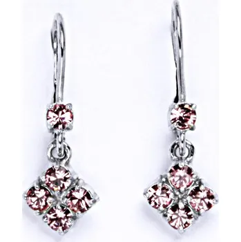 Náušnice Stříbrné náušnice s krystalem Swarovski light rose,šperk,přívěšek ze stříbra, NK 1324 V 1339
