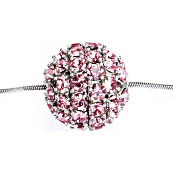 Přívěsek Koule se Swarovski krystalem celostříbrná 16,5 mm light rose P 1338