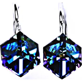 Náušnice Stříbrné náušnice, krystal Swarovski, bermuda blue, šperky s krystaly, NK 1230
