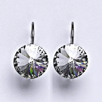 Náušnice Stříbrné náušnice se Swarovski čirými krystaly Rivoli12 mm, NK 1468