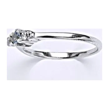 Prsten Stříbrný prsten s akvamarínem,prsten ze stříbra T 1264