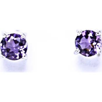 Náušnice Stříbrné náušnice, přírodní ametyst , náušnice na šroubek, NŠ 1251