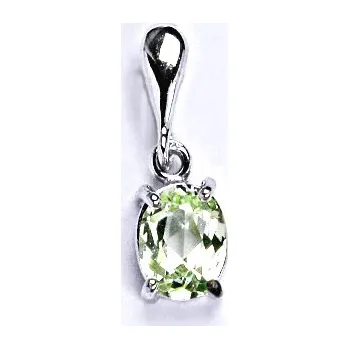 Přívěsek Stříbrný přívěsek se syntetickým zirkonem chryzolit 8x6 mm, P 1245