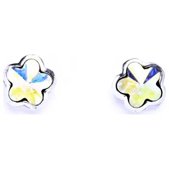 Náušnice Stříbrné náušnice na šroubek s krystaly Swarovski (AB Crystal)NŠ 1297