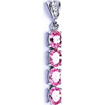 Přívěsek Stříbrný přívěšek s růžovými zirkony, P 1233/2