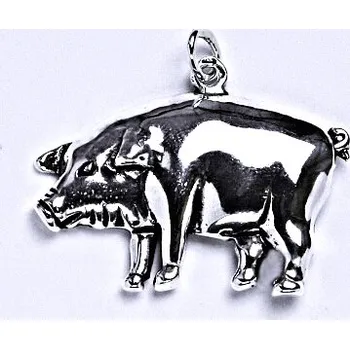 Přívěsek Stříbrný přívěsek s patinou prase, přívěsek ze stříbra, P 955