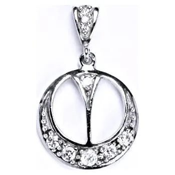 Přívěsek Stříbrný přívěšek s čirými zirkony, přívěšek ze stříbra, P 1406