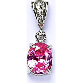 Šperk Stříbrný přívěšek, zirkon růžový, šperky se zirkony, přívěsek ze stříbra, P 1242/2