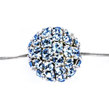 Přívěsek Koule se Swarovski krystalem celostříbrná 16,5 mm akvamarín P 1338