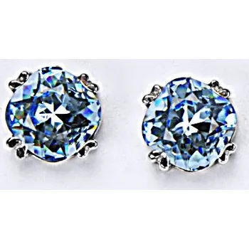 Náušnice Stříbrné náušnice, krystal Swarovski, akvamarin, šperky s krystaly, NŠ 1225