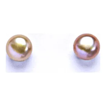 Náušnice Náušnice stříbrné s přírodní růžovou perlou 6,5 mm NŠ 1183 pp