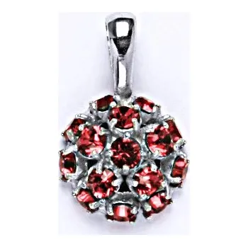 Přívěsek Stříbrný přívěšek se Swarovski krystaly indiana pink,půlkoule,P 1337