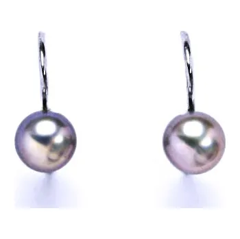 Náušnice Náušnice stříbrné s přírodní šedorůžovou perlou, NK 1183 pp 6mm