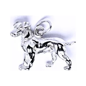Přívěsek Stříbrný přívěšek, figurka dobrman, přívěsek ze stříbra, P 306