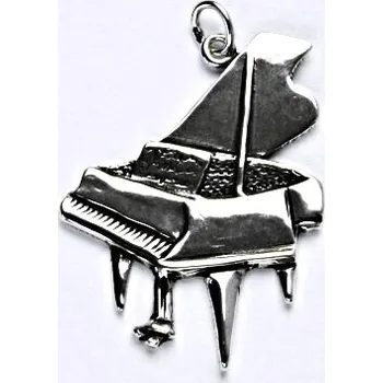 Šperk Stříbrný přívěsek s patinou, klavír, piano, přívěšek ze stříbra, P 231