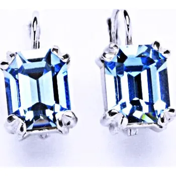 Náušnice Stříbrné náušnice se Swarovski krystalem akvamarín, NK 1201