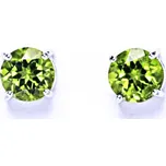 Stříbrné náušnice, přírodní olivín, náušnice na šroubek, NŠ 1252