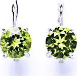 Stříbrné náušnice, přídodní olivín, náušnice na klapku, NK 1252