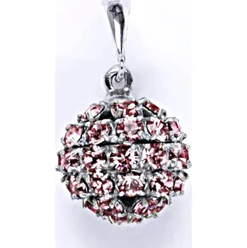 Přívěsek Stříbrný přívěšek koule se Swarovski krystalem light rose P 1369/6