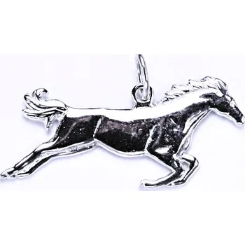 Přívěsek Stříbrný přívěsek - kůň ve skoku, přívěsek ve tvaru koně, stříbro, P 59