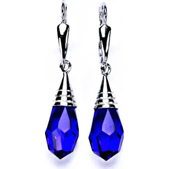 Náušnice stříbrné náušnice, krystal saphire, patent, šperky,NK 1200/20