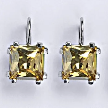 Náušnice Stříbrné náušnice se Swarovski krystalem golden shadow NK 1196