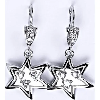 Náušnice Stříbrné náušnice s čirými zirkony, hvězdy, NK 1388/15