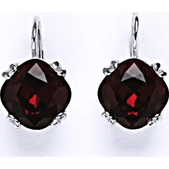 Náušnice Stříbrné náušnice s krystaly Swarovski siam, NK 1225