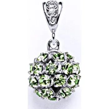 Přívěsek Koule se Swarovski krystalem peridot přívěsek stříbrný P 1344/2