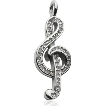 Přívěsek Přívěsek HOUSLOVÝ KLÍČ se zirkony z chirurgické oceli S309095