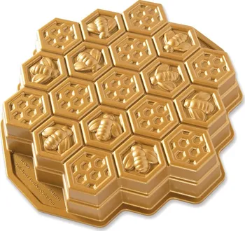 Nordic Ware Honeycomb Pull-Apart forma v tvaru včelí plástve  zlatá 2,4 l