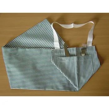 Kuchyňská zástěra Zástěra s laclem zelený proužek plátno d.100/90cm