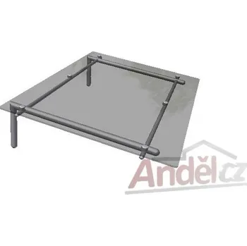 Stříška nad vchodové dveře VCHODOVÝ PŘÍSTŘEŠEK s výřezem model K 2,4m Atyp zesílený. vypouklý konec ramen stříšky