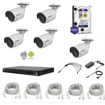 Kompletní kamerový systém Kamerový set vnitřní Hikvision Ip Full Hd 05 - v rozlišení 1080p, 5 IP kamer