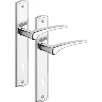 Stavební výplň Rostex Kredo štítové dveřní kování - klika - knoflík pro klíč 90mm Ti