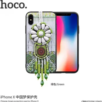 Pouzdro na mobilní telefon HOCO ochranný kryt s korálky pro Apple iPhone XS / iPhone X - zelený