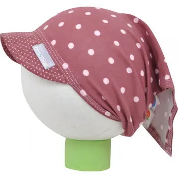 Šátek fialový bavlněný šátek na hlavu s puntíky