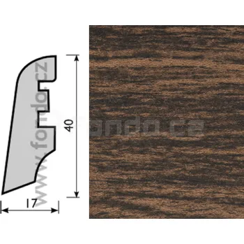 soklová lišta K-Produkt KP40 Dub dark 13517 soklová lišta | cena za bm