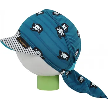 Šátek petrolejový pirátský šátek s lebkami