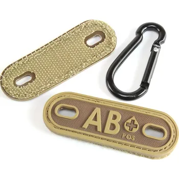 Nášivka EmersonGear PVC 3D visačka s krevní skupinou AB+ - Coyote Brown (CB)