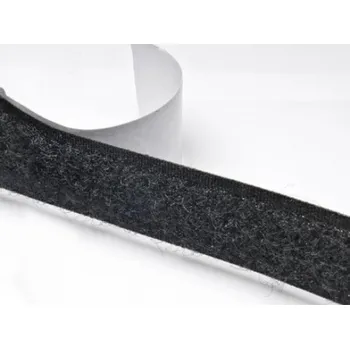 Zip Suchý zip samolepící, 30 mm černý, smyčky , NYLON