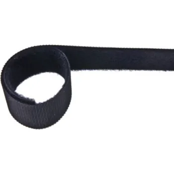 Zip Suchý zip oboustranný, nízkoprofilový 25 mm , černý, PES + NYLON