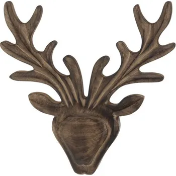 Vánoce Dekorace závěsná - Sobí hlava dřevěná 24 cm, 1ks