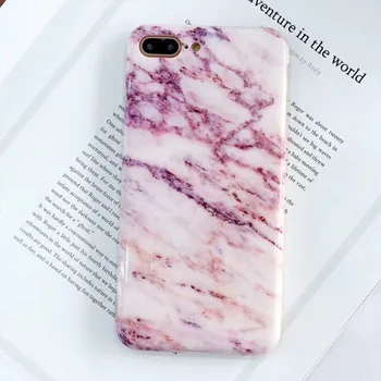 Pouzdro na mobilní telefon Ochranný kryt z měkkého plastu pro Apple iPhone 7 Plus / 8 Plus - růžový mramor