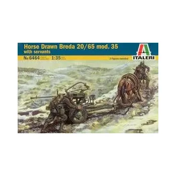 Plastikový model Italeri Horse Drawn Breda 20/65 with servants 1:35