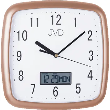 Hodiny Plastové hodiny JVD DH615.5 - met. rose s datumem a kalendřem (digitální) (s LCD kalendářem)