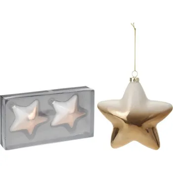 Vánoce Vánoční ozdoby - PP měděné - hvězdy 10 cm, sada 2ks