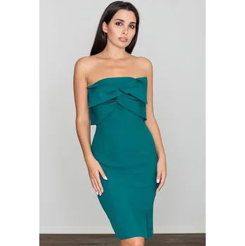 Dámské šaty Elegantní zelené šaty bez ramínek M571 Velikost: XL